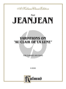 JeanJean Variations on Au Clair de la Lune Clarinet-Piano