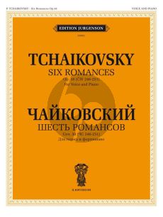 Tchaikovsky 6 Romances Op.38 Voice and Piano