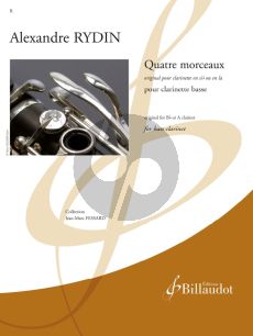 Rydin Quatre Morceaux for Bass Clarinet