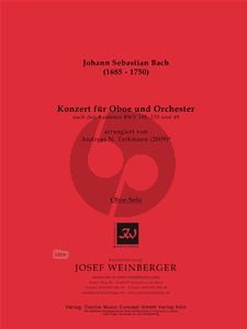 Bach Konzert für Oboe und Orchester BWV 105 / 170 / 49 (Klavierauszug) (arr. Andreas Nicolai Tarkmann)