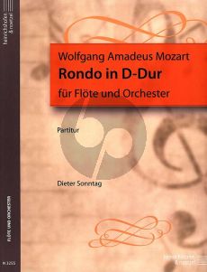 Mozart Rondo D-dur KV 184 Anh. Flote und Orchester Partitur (Dieter Sonntag)