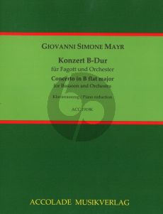 Mayr Konzert B-Dur fur Fagott und Klavier (Herausgeber und Kadenz von Bodo Koenigsbeck)