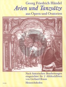 Handel Arien & Tanzsatze aus Opern & Oratorien 2 Altblockflöten (Gerhard Braun)