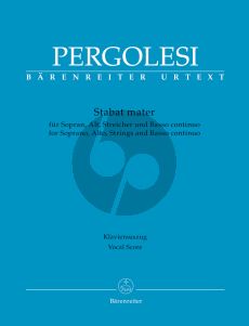 Pergolesi Stabat Mater Soprano-Alto Voice-Strings-Bc Vocal Score (lat.) (edited by Malcolm Bruno)