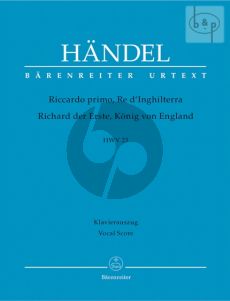 Riccardo primo, Re d'Inghilterra (HWV 23) (Vocal Score)