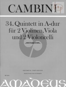 Quintet No.34 A-major (2 Vi.-Va.- 2 Vc.) (Score/Parts)