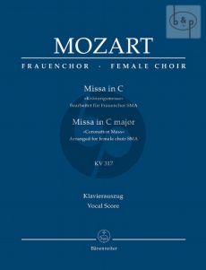 Kronungsmesse C-major KV 317 (arr.for female choir) (Vocal Score)