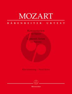 Mozart Konzertarien - Concert Arias Soprano with Piano red. (edited by Christian Beyer and Thomas Seedorf) (Barenreiter-Urtext)