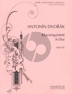 Dvorak Quintet A-dur Op.81 2 Violins, Viola, Violoncello und Klavier Partitur und Stimmen