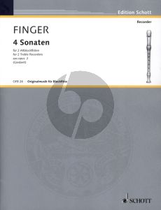 Finger 4 Sonaten aus Op.2 fur 2 Altblockfloten (Herausgeber F.J.Giesbert)
