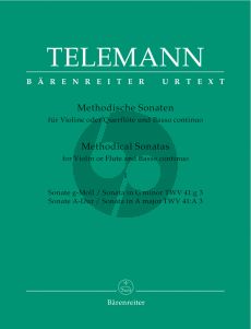 Telemann Methodische Sonaten Vol.1 fur Violine und Klavier (Herausgeber Max Seiffert) (Barenreiter)