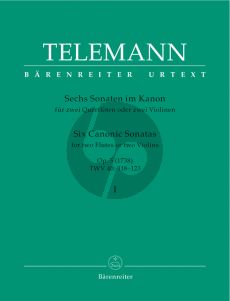 Telemann 6 Sonaten im Kanon Op.5 Vol.1 2 Violins (or Flutes) (TWV 40: 118-120) (Günter Hauswald)