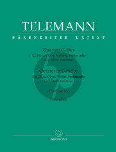 Telemann Quartet G-major TWV 43:G2 (Tafelmusik 1) (Fl.-Ob.-Vi.-Vc.-Bc) (Score/Parts)