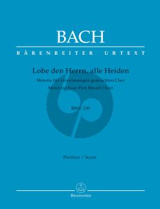 Bach Lobet den Herren (BWV 230) (SATB) (Urtext Neue Bach Ausgabe)