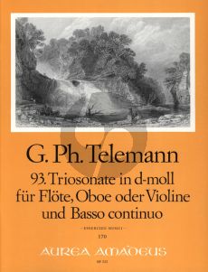 Telemann Trio Sonata d-minor TWV 42:d8 2 Violins [Flote/Oboe] und Bc (aus Essercizii Musici) (Herausgegeben von Bernhard Päuler - Continuo Christine Gevert)