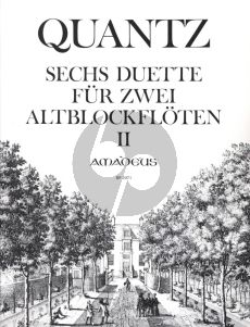 Quantz  6 Duette Op.2 Vol.2 (No.4 - 6) (QV 3:2.4 - 2.6) fur 2 Altblockfloten Spielpartitur (Herausgeber Bernhard Pauler)