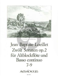 Loeillet 12 Sonaten Op.2 Vol.3 No.7-9 Altblockflote un Basso Continuo [Klavier]