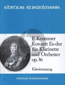 Krommer Konzert Es-dur Op.36 Klarinette und Orchester Klavierauszug (Melinda Berlász)