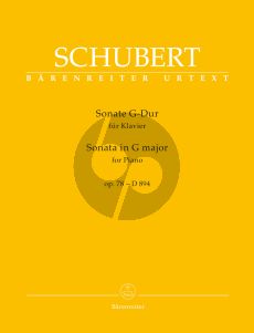 Schubert Sonate G-dur Op.78 D.894 Piano (edited by Walburga Litschauer) (Barenreiter-Urtext)