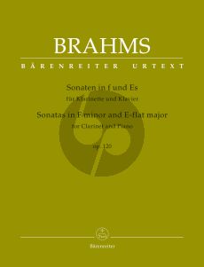 Brahms 2 Sonatas Op.120 Clarinet[Bb]-Piano (edited by Clive Brown)