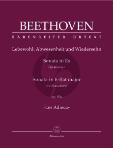 Beethoven Sonata E-flat major op. 81a "Les Adieux" Piano solo (edited by Jonathan Del Mar)