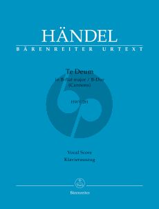 Handel Te Deum B-dur HWV 281 (Cannons) STTTB-Orchester (Klavierauszug) (Graydon Beeks)