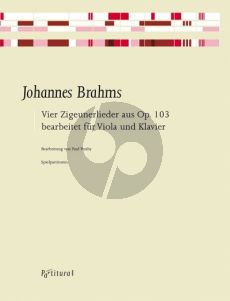 Brahms 4 Zigeunerlieder aus Op. 103 / 1, 2, 5 und 6 Viola und Klavier