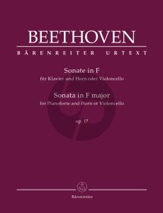 Beethoven Sonata F-major Op. 17 for Pianoforte and Horn or Violoncello (edited by Jonathan Del Mar)