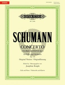 Schumann Concerto a-minor Op. 129 for Cello and Orchestra (piano reduction) (edited by Josephine Knight)