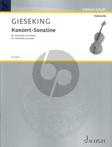 Gieseking Concert Sonatina for Violoncello and Piano (Piano reduction with solo part)