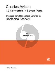 Avison 12 Concertos in 7 Parts Vol.1 No.1-2 for 4 violins, viola, cello and Bc Score