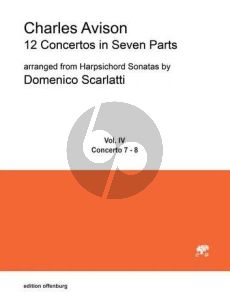 Avison 12 Concertos in 7 Parts Vol. 4 No. 7 - 8 for 4 violins, viola, cello and Bc Score