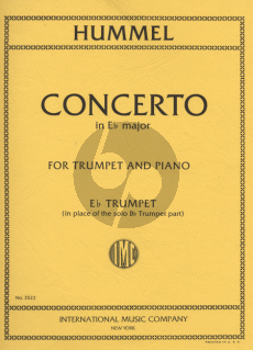 Hummel Concerto E-flat major Trumpet-Orchestra (Trumpet Eb Solo Part only)