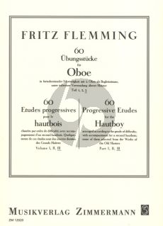 Flemming 60 Ubungsstucke Vol. 3 in fortschreitender Schwierigkeit mit 2.Oboe als Begleitstimme