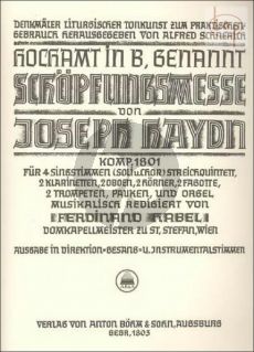 Schopfungsmesse (Messe B-dur) (Hob.XXII:13) (Soli-Choir-Orch) (Vocal Score)