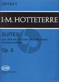 Hotteterre 4 Suites Op. 5 Flute or Treble Recorder (Oboe / Violin) and Bc (edited by István Máriássy) (Urtext)