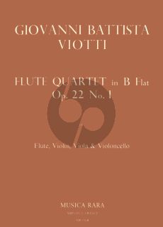 Viotti Quartet B-flat major Op. 22 No. 1 Flute-Vi.-Va.- Vc. (Parts) (edited by David Lasocki)