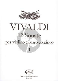 Vivaldi 12 Sonatas Vol. 1 No. 1 - 6 Violin and Bc (Oliver Nagy and Janos Pallagi) (EMB)