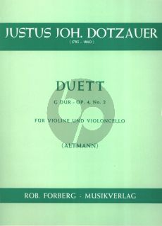 Dotzauer Duett G Dur Op.4 No.2 Violine und Violoncello (herausgegeben von Wilhelm Altmann)