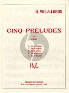 Villa Lobos 5 Preludes No.4 mi mineur Guitare