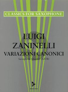 Zaninelli Variazioni Canonici 4 Saxophones (AATB) (Score/Parts) (Grade 4 +)