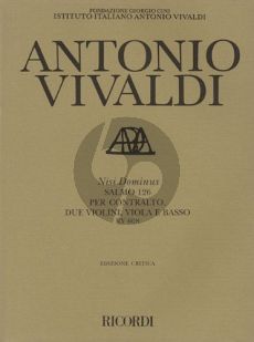 Vivaldi Nisi Dominus RV 608 (Psalm 126) Alto Voice- 2 Vi.-Va.-Basso (Score) (Michael Talbot)