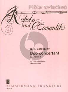 Berbiquier Duo Concertant Op.76 No.1 fur Flote und Violine (Herausgegeben von Henner Eppel)