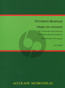 Respighi Adagio con Variazioni Violoncello-Orchester Stimmenset