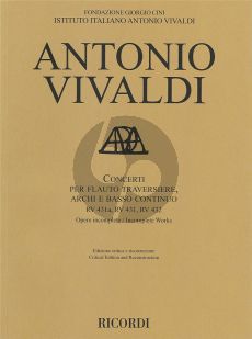 Vivaldi Concerti RV 431A, RV 431, RV 432 Flute-Strings and Bc Score (edited by Federico Maria Sardelli)