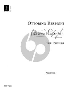 Respighi 3 Preludi Sopra Melodie Gregoriane (1921) Piano Solo