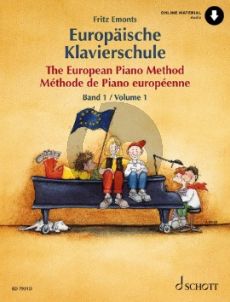 Emonts Europaische Klavierschule Vol.1 Book with Audio Online (dt. / engl. / fr.)