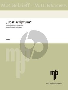 Silvestrov Post Scriptum (Sonata) Violin-Piano
