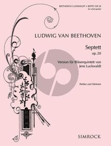 Beethoven Septet E-flat major Op.20 Woodwind Quintet (Score/Parts) (Luckwaldt)