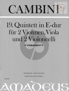 Quintet No.19 E-major (2 Vi.-Va.- 2 Vc.) (Score/Parts)